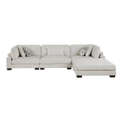 Homelegance Sectional Sofa in Beige with Chocolate Trim 9555BEG-42CRACOT