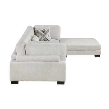 Homelegance Sectional Sofa in Beige with Chocolate Trim 9555BEG-42CRACOT
