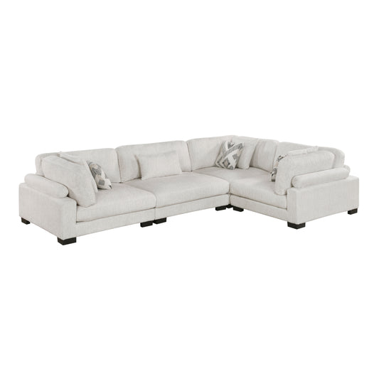 Homelegance Sectional Sofa in Beige with Cream Accents 9555BEG-43CRAC