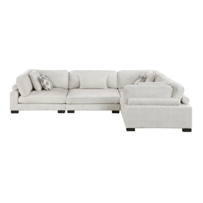 Homelegance Sectional Sofa in Beige with Cream Accents 9555BEG-43CRAC
