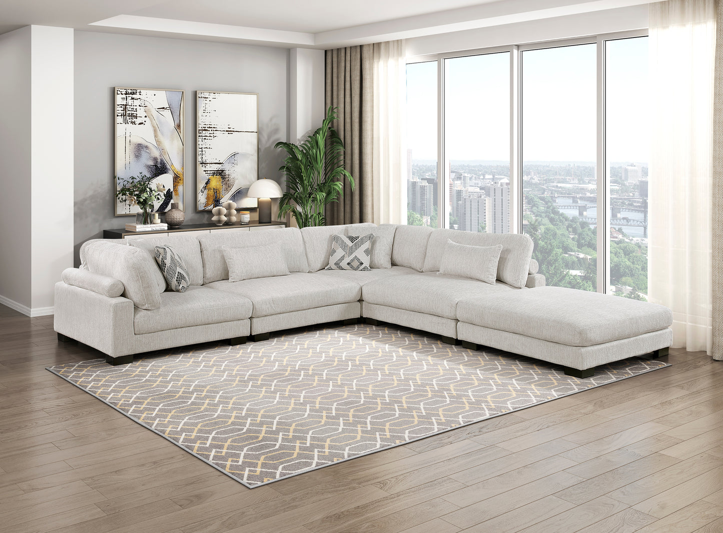 Homelegance Ottomans Benches Textured Microfiber Upholstered Beige 9555BEG-4