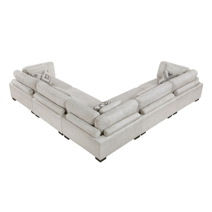 Homelegance Sectional Sofa in Beige with Contemporary Design 9555BEG-53CR2AC