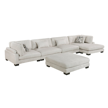 Homelegance Sectional Sofa in Beige with Reversible Chaise 9555BEG-5CR2ACVCOT