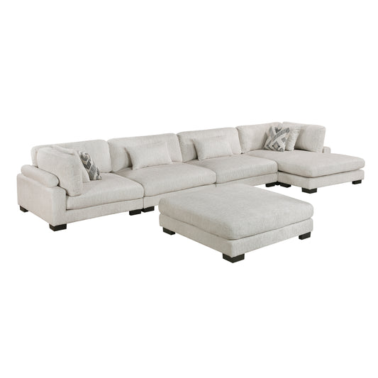Homelegance Sectional Sofa in Beige with Reversible Chaise 9555BEG-5CR2ACVCOT