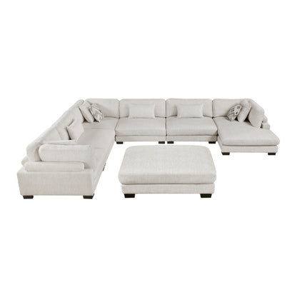 Homelegance Sectional Sofa in Beige with Reversible Chaise 9555BEG-72CR3ACVCOT