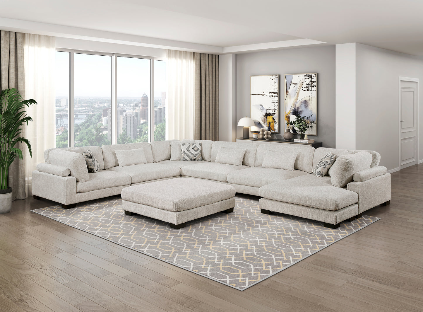 Homelegance Ottomans Benches Textured Microfiber Upholstered Beige 9555BEG-4