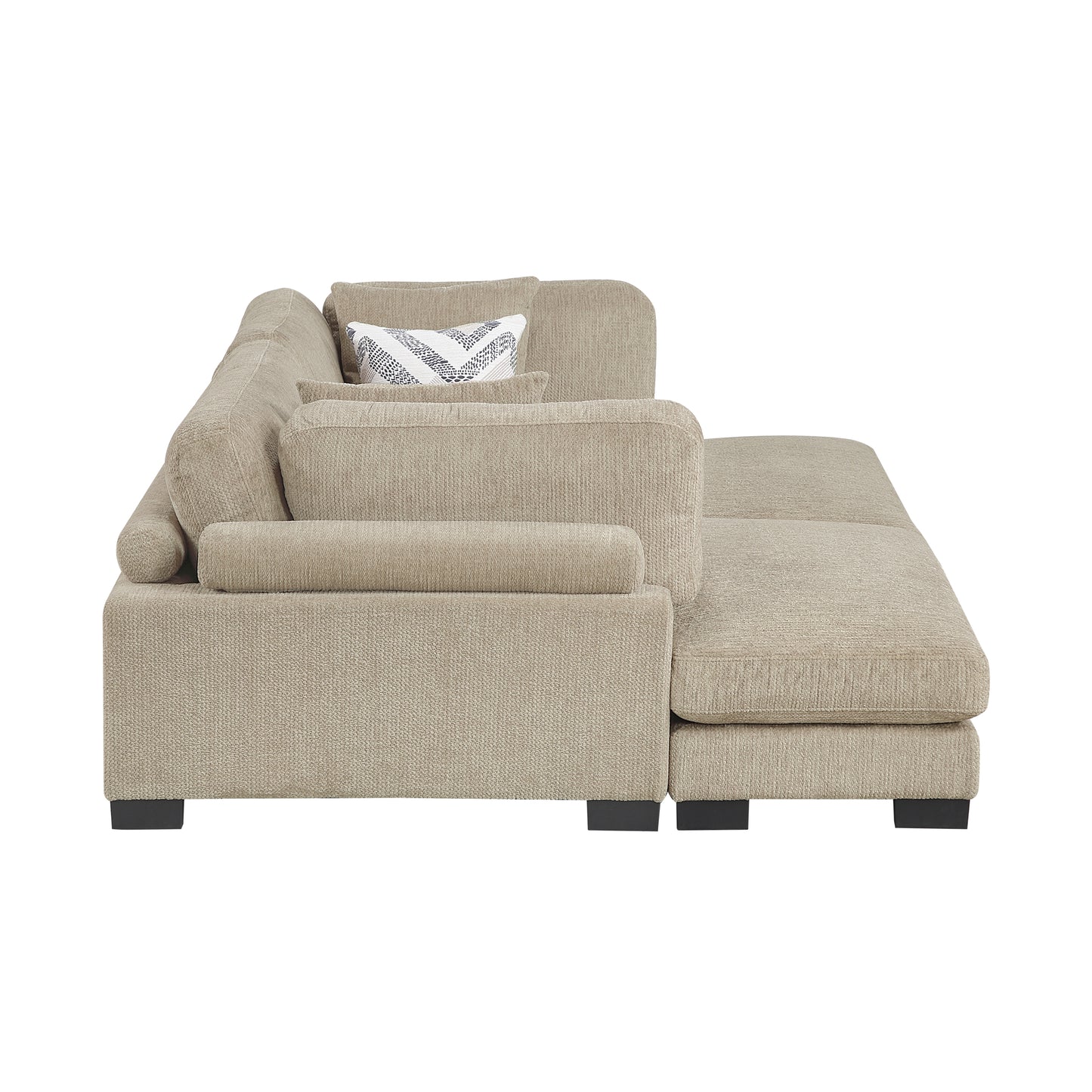 Homelegance Chaise Loveseat in Brown 9555BRW2VC