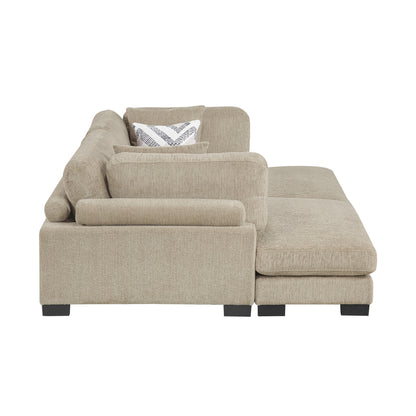 Homelegance Chaise Loveseat in Brown 9555BRW2VC