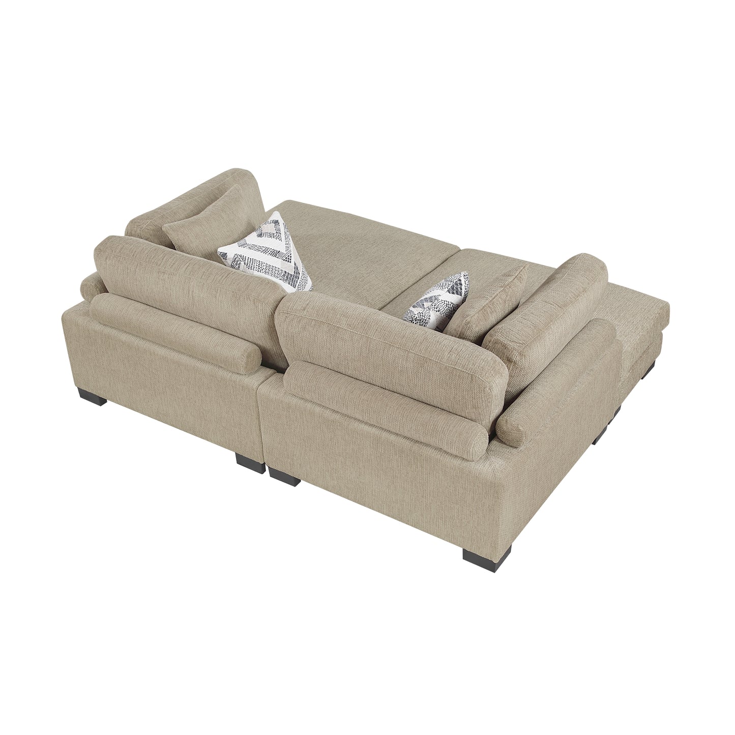 Homelegance Chaise Loveseat in Brown 9555BRW2VC