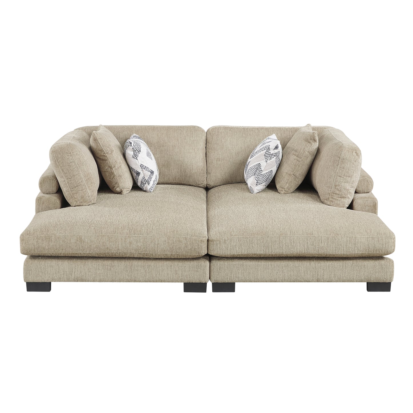 Homelegance Chaise Loveseat in Brown 9555BRW2VC