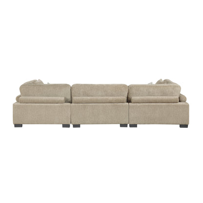 Homelegance Sofas Sectional Sofa in Rich Upholstery 9555BRW-3