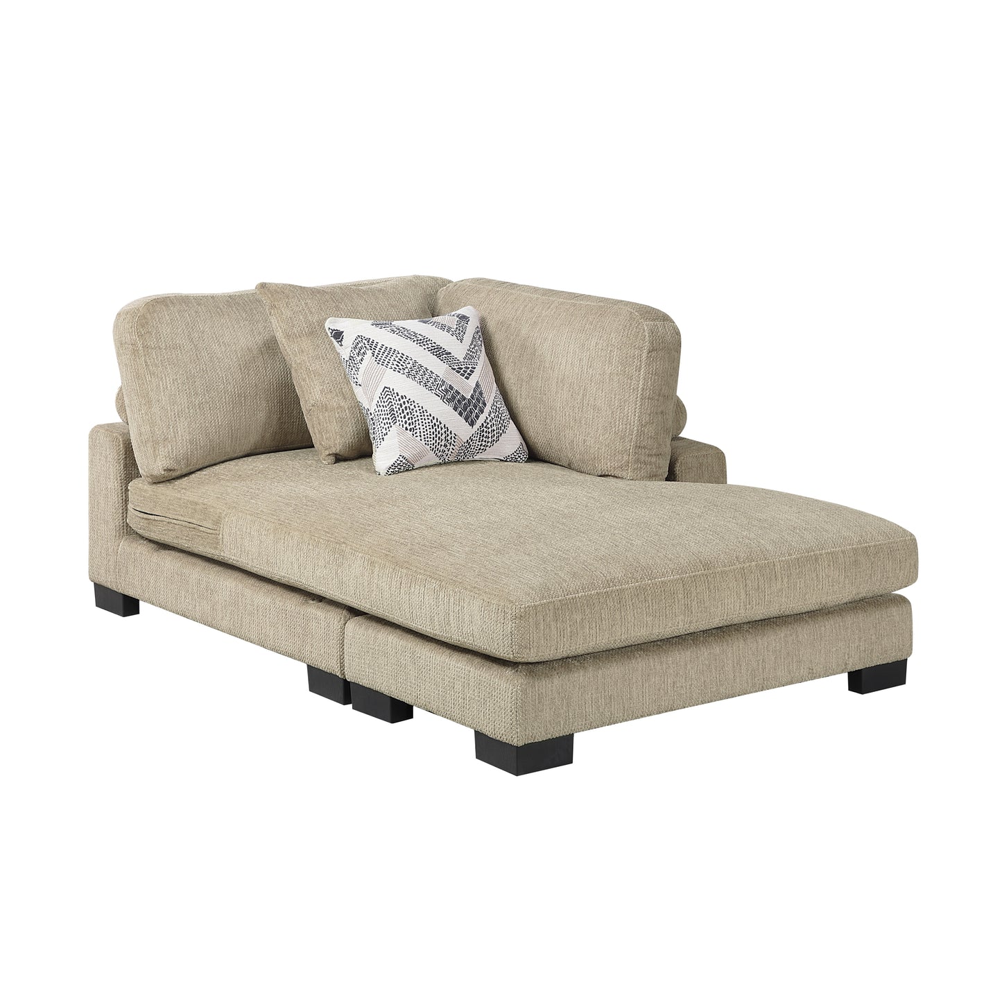 Homelegance Chaise Loveseat in Brown 9555BRW2VC