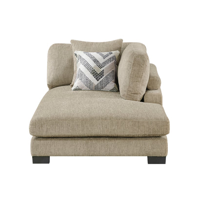 Homelegance Chaise Loveseat in Brown 9555BRW2VC