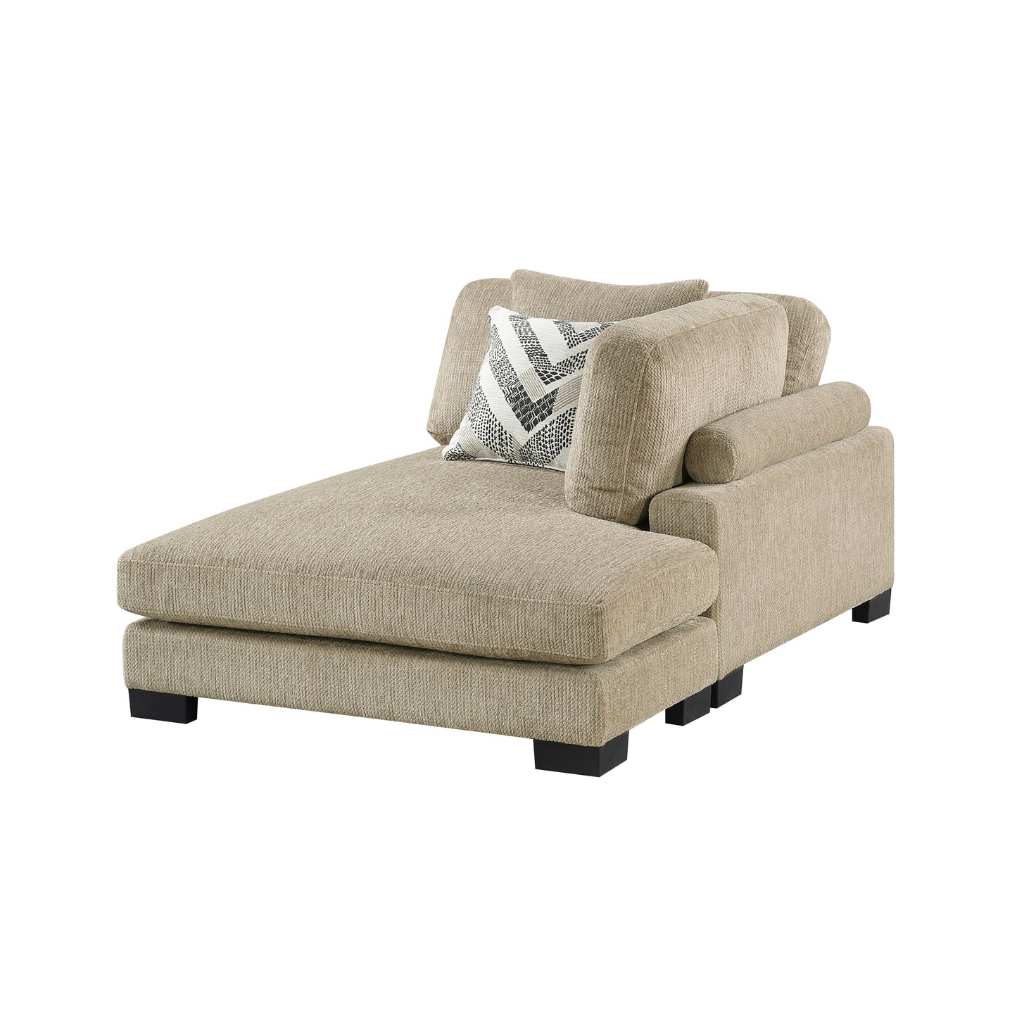 Homelegance Chaise Loveseat in Brown 9555BRW2VC