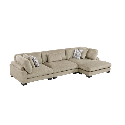 Homelegance 3-Piece Modular Sectional in Brown 9555BRW-3CRACVC