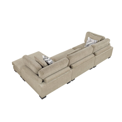 Homelegance 3-Piece Modular Sectional in Brown 9555BRW-3CRACVC