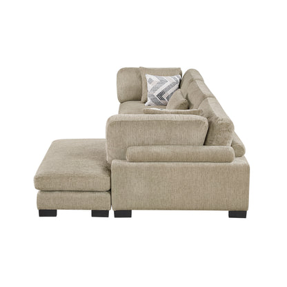 Homelegance 3-Piece Modular Sectional in Brown 9555BRW-3CRACVC