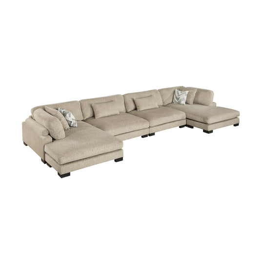 Homelegance Sectional Sofa in Brown and Beige 9555BRW-42AC2VC