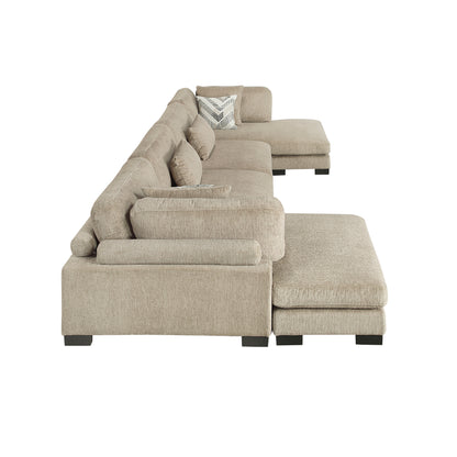 Homelegance Sectional Sofa in Brown and Beige 9555BRW-42AC2VC
