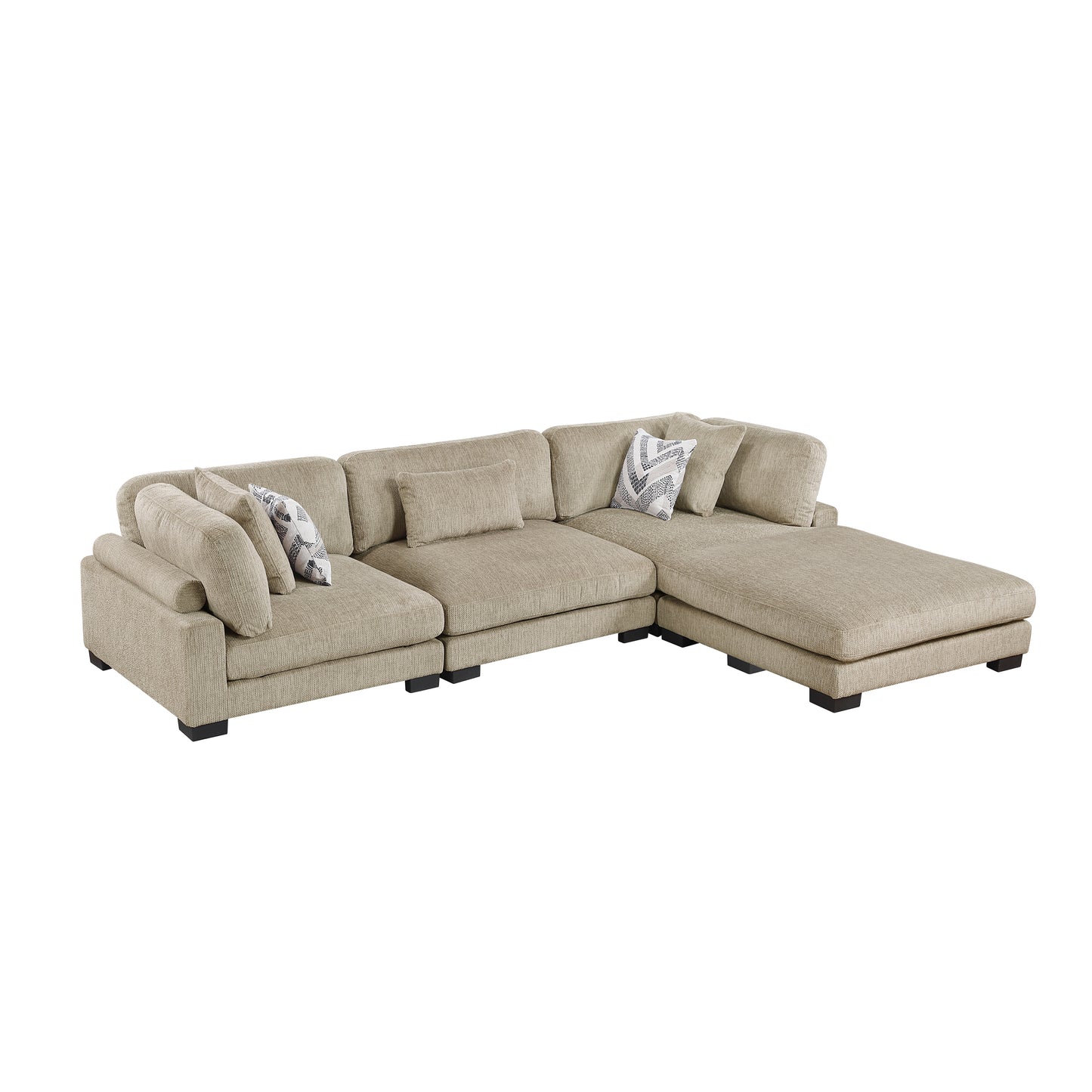 Homelegance Sectional Sofa in Brown and Cream 9555BRW-42CRACOT