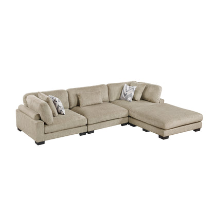Homelegance Sectional Sofa in Brown and Cream 9555BRW-42CRACOT