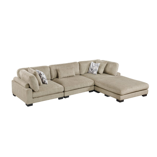 Homelegance Sectional Sofa in Brown and Cream 9555BRW-42CRACOT