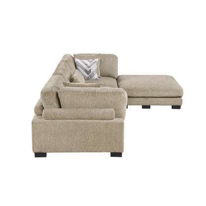 Homelegance Sectional Sofa in Brown and Cream 9555BRW-42CRACOT