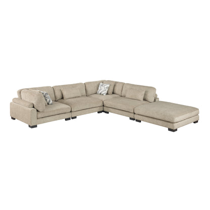 Homelegance Sectional Sofa in Brown with Cream Accent 9555BRW-52CR2ACOT