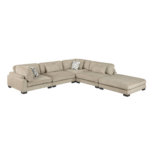 Homelegance Sectional Sofa in Brown with Cream Accent 9555BRW-52CR2ACOT