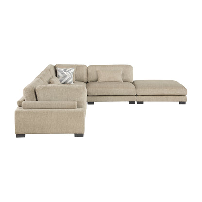 Homelegance Sectional Sofa in Brown with Cream Accent 9555BRW-52CR2ACOT