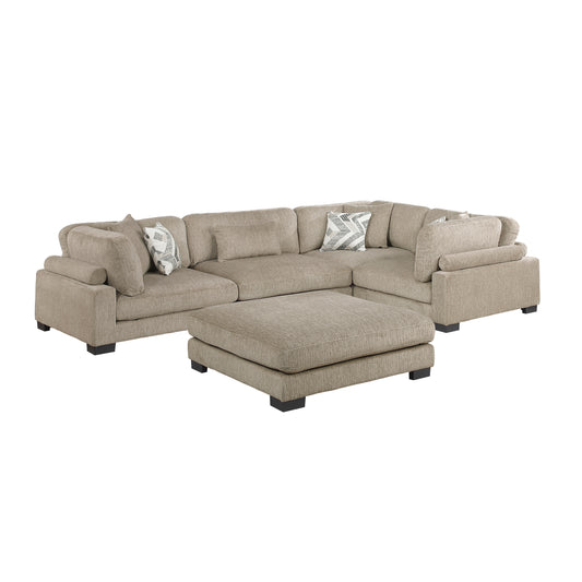 Homelegance Sectional Sofa in Brown and Cream 9555BRW-53CRACOT
