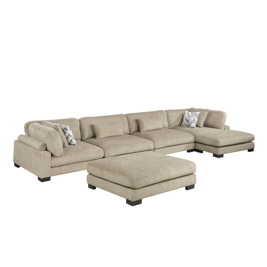 Homelegance Sectional Sofa in Brown with Contemporary Design 9555BRW-5CR2ACVCOT