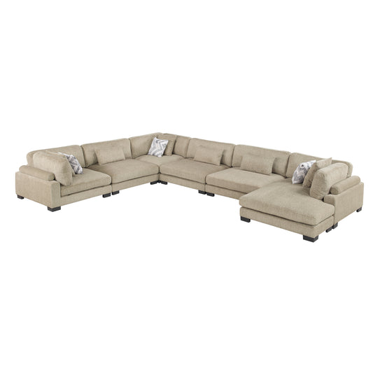 Homelegance Sectional Sofa in Brown with Cream Accent 9555BRW-62CR3ACVC