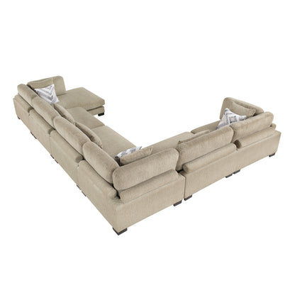 Homelegance Sectional Sofa in Brown with Cream Accent 9555BRW-62CR3ACVC