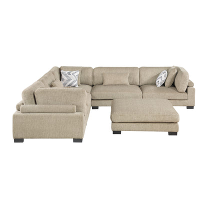 Homelegance Sectional Sofa in Brown with Cream Accent 9555BRW-63CR2ACOT