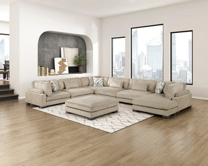 Homelegance Ottomans Benches Brown Fabric Upholstered Ottoman 9555BRW-4