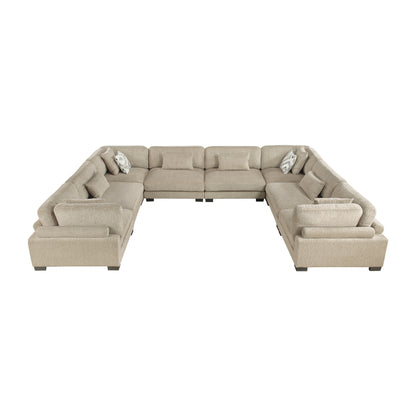 Homelegance Sectional Sofa Brown with Cream Accent 9555BRW-84CR4AC