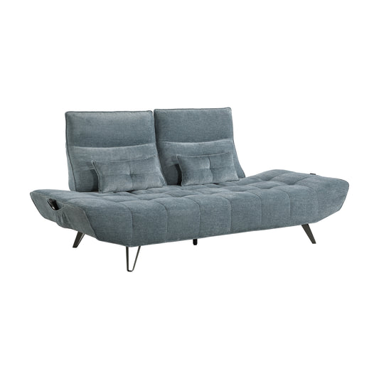 Homelegance Quonsett Blue Chenille Sectional Sofa with Adjustable Headrests 9556BUE-3PW