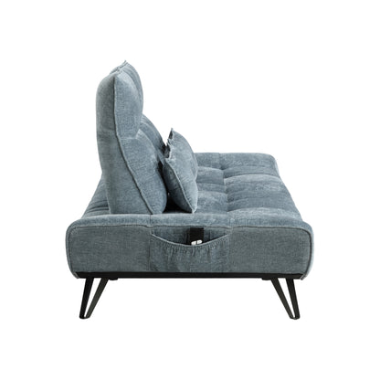 Homelegance Quonsett Blue Chenille Sectional Sofa with Adjustable Headrests 9556BUE-3PW