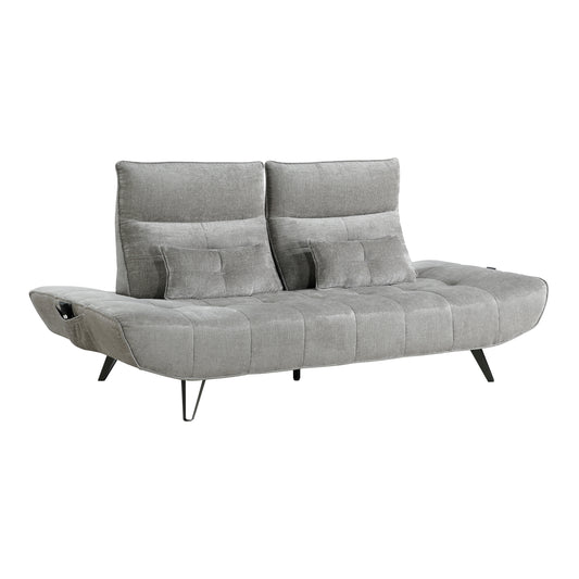 Homelegance Quonsett Gray Chenille Sectional Sofa with Adjustable Headrests 9556GRY-3PW