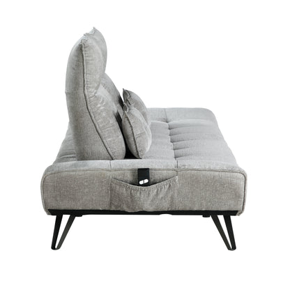 Homelegance Quonsett Gray Chenille Sectional Sofa with Adjustable Headrests 9556GRY-3PW