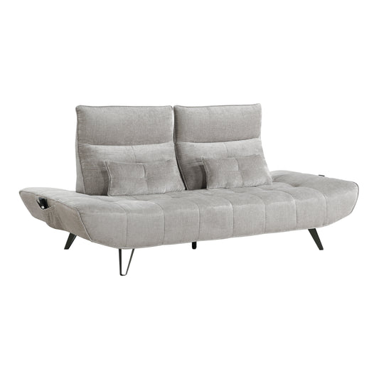 Homelegance Quonsett Light Gray Chenille Sectional Sofa with Adjustable Features 9556LGY-3PW