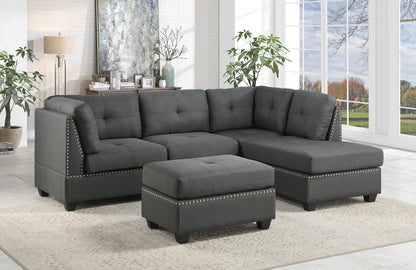Homelegance Dasha Dark Gray Sectional Sofa with Right Chaise 9566DG-SC