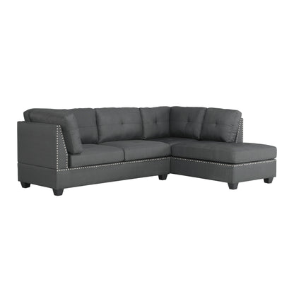 Homelegance Dasha Dark Gray Sectional Sofa with Right Chaise 9566DG-SC