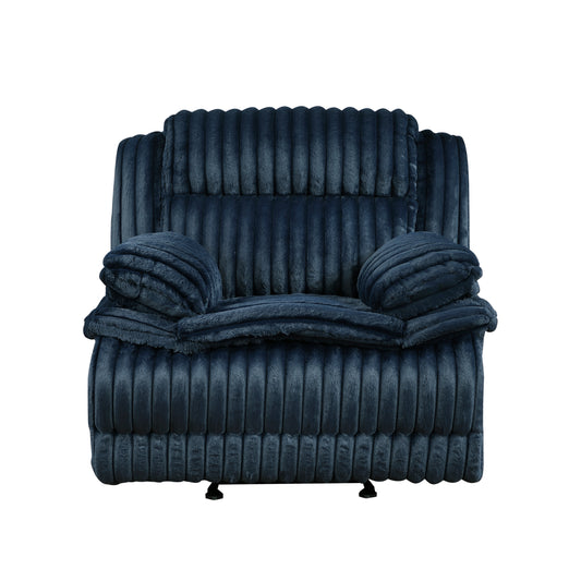 Homelegance Glider Recliner Chair in Blue Fabric 9577BU-1