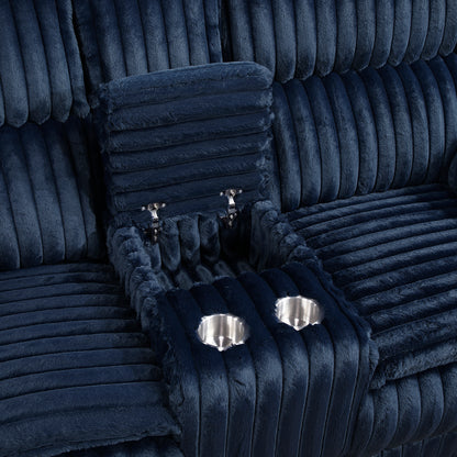 Homelegance Loveseat Reclining in Blue Fabric 9577BU-2