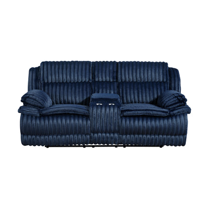 Homelegance Loveseat Reclining in Blue Fabric 9577BU-2