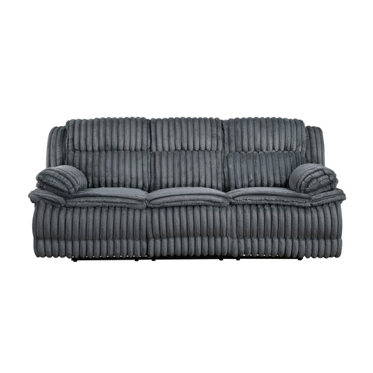 Homelegance Reclining Sofa in Gray Fabric 9577DG-3