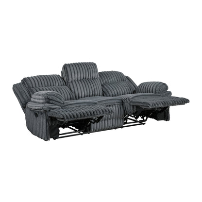 Homelegance Reclining Sofa in Gray Fabric 9577DG-3