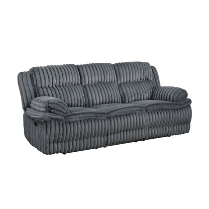 Homelegance Reclining Sofa in Gray Fabric 9577DG-3
